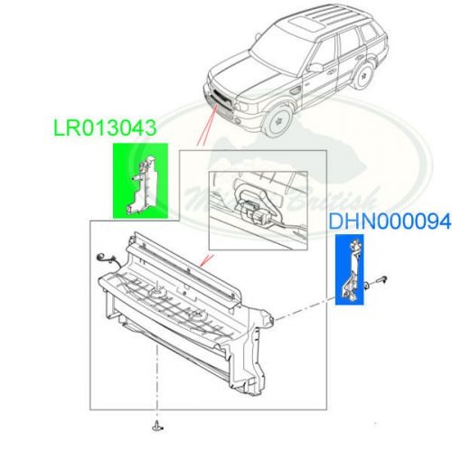 Land rover air deflector set range sport lr4 lr013043 dhn000094 oem