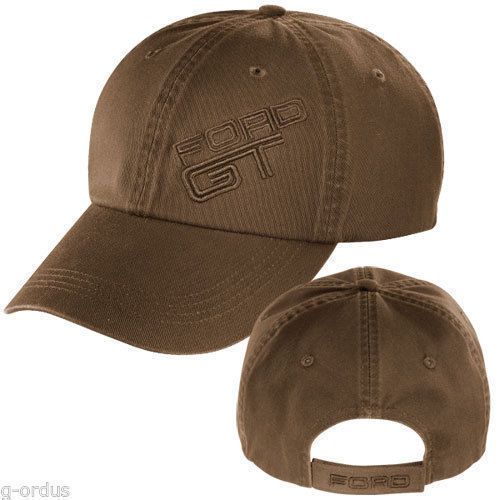 Lot of 2 new coffee brown colored 2005 2006 ford gt gt40 3d embroidered hat/caps