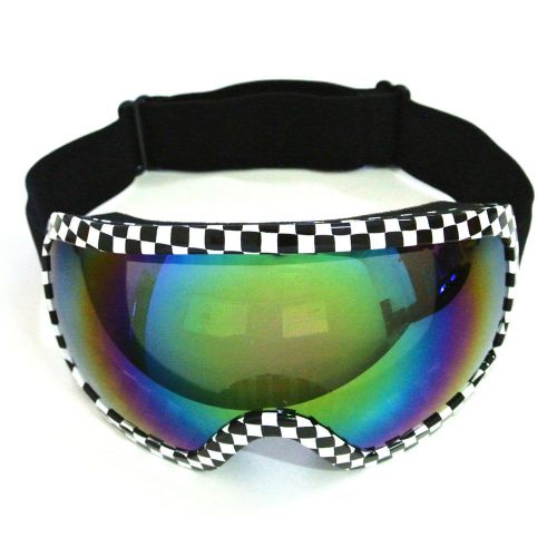 Tinted goggles tartan design motocross motorcycle atv dirt bike off road skiing
