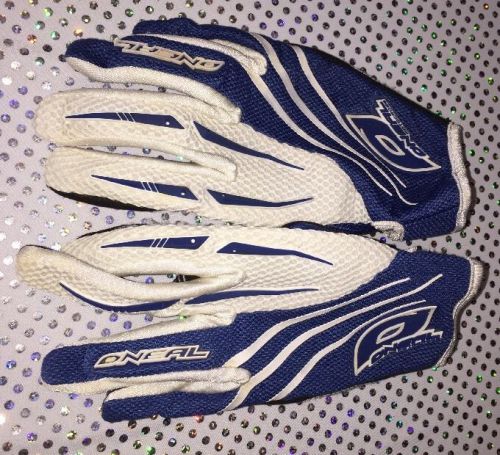 Youth oneal element blue white mx motocross riding gloves size l