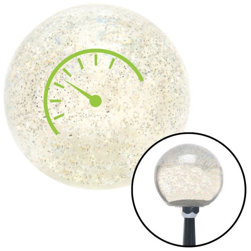 Green instrument gauge clear metal flake shift knob with m16 x 1.5 insertrod