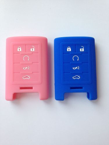 2pcs silicone protective fob skin key cover smart key protector for cadillac