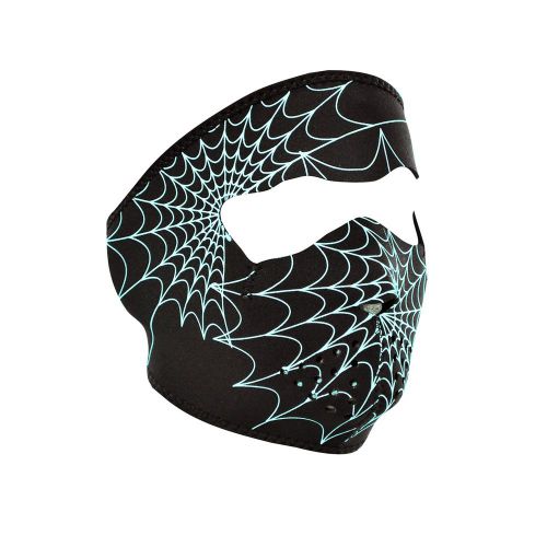 The spider web motorcycle biker ski neoprene face mask reversible glow mask