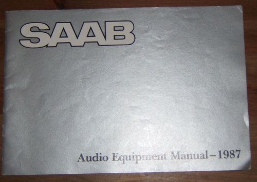 1987 saab audio equipment manual