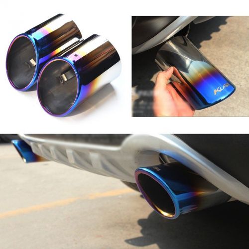 2 x titanium blue exhaust muffler tail pipe tip tailpipe for ford kuga 2013-2014