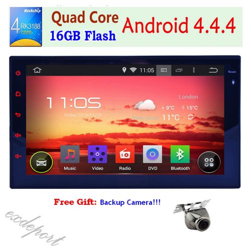 7&#034; inch 2 din android 4.4 car player radio stereo gps wifi bluetooth usb sd fm
