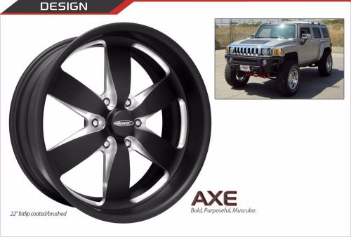 Budnik axe billet wheels 6 lug 22&#034; inch (set of 4) silverado/tahoe