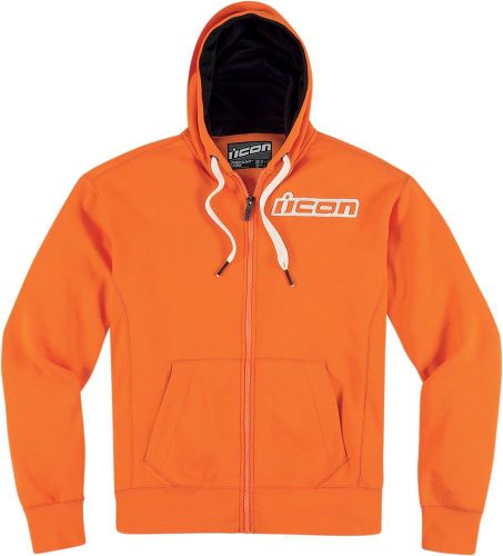Icon racing adult upper slant orange hoody s-2xl