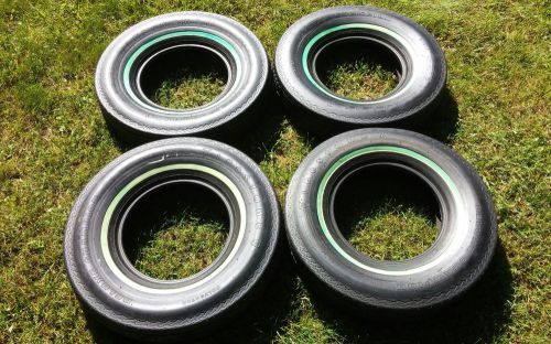 (4) firestone deluxe champion whitewall tires nos 14 inch h78-14