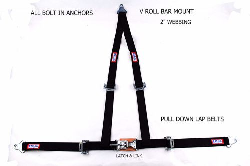 Rjs racing 2&#034; buggy off road seat belt 3 point  v harness black 50530 4006501