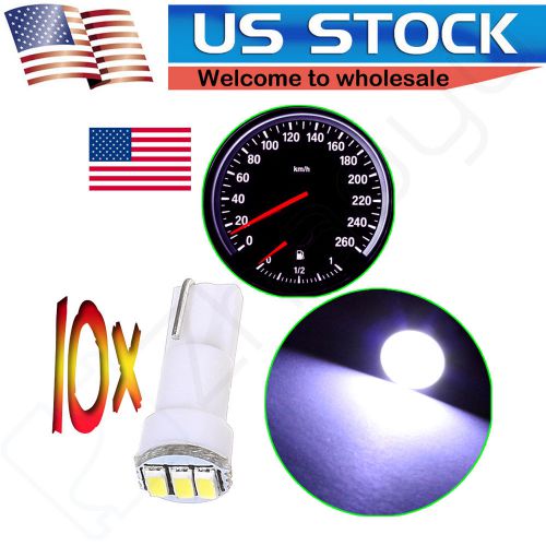 10x car t5 3-smd 3014 17 37 73 2721 instrument dashboard white led bulbs light