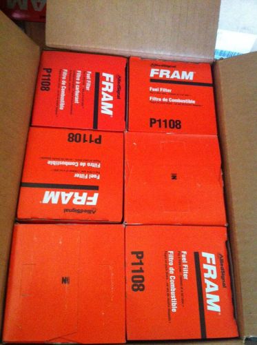 Lot of 6, fram p1108 fuel filters, case of 6