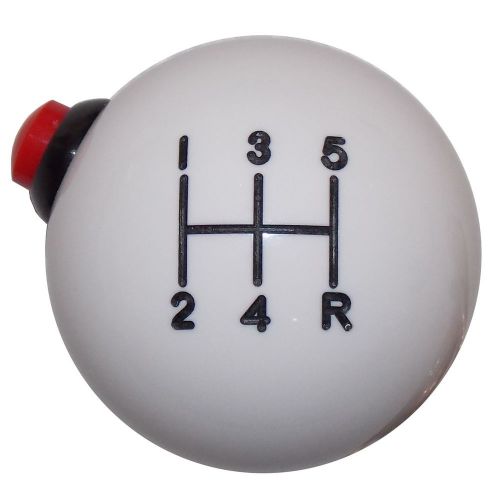 White 5 speed 12 volt side button shift knob fits vehicles with m12x1.25 thrd