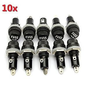 Lgege 10pcs electrical panel mounted glass fuse holder for radio auto stereo