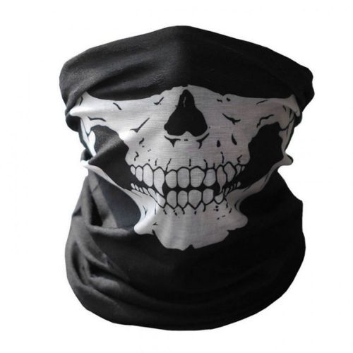 Black white skull ghost pattern dustproof protective biker motorcycle face mask