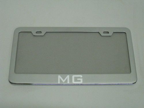 *mg* mga mgb midget mirror chromed metal license plate frame w/s.caps