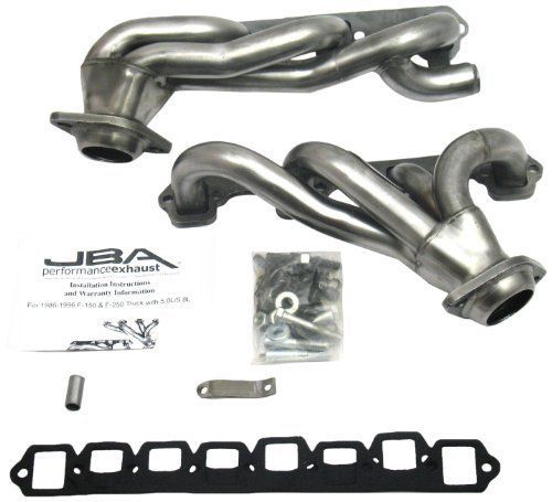 Jba 1628s 1-1/2&#034; shorty stainless steel exhaust header for ford truck 5.8l 86-9