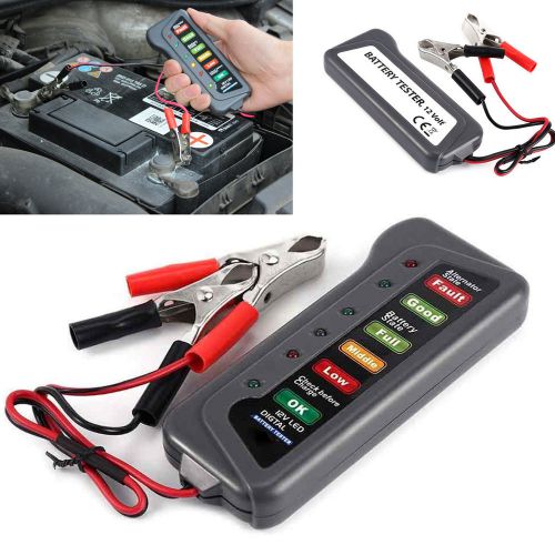 12v car van battery voltage alternator condition tester 6 led digital indicators