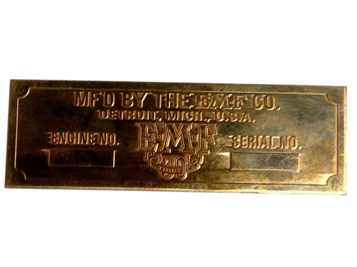 Brass embossed heavy plate for e-m-f thirty vintage car-50 pieces