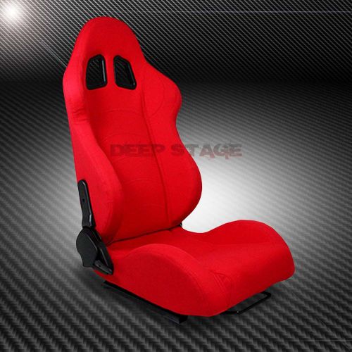 2 x red type-f1 reclinable sports style racing seats+mounting sliders right side