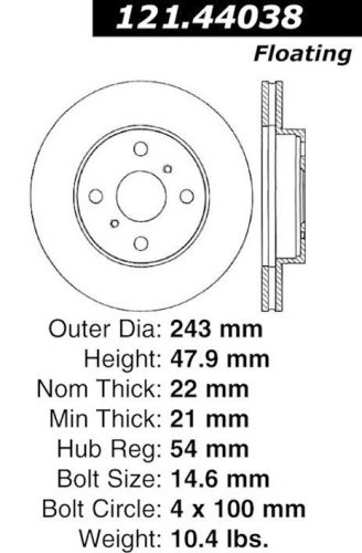 Disc brake rotor fits 1986-1989 toyota celica  centric parts