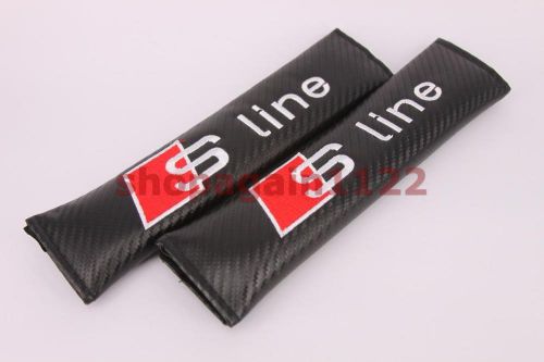 2pcs carbon fiber seat belt cushion shoulder pad for racing audi s line s4 s5 s6