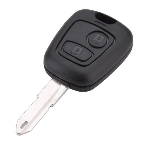 2 button remote uncut blank key shell case fob for peugeot 405 106 206 306