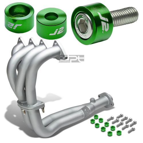 J2 for 92-93 integra ceramic exhaust manifold header+green washer cup bolts