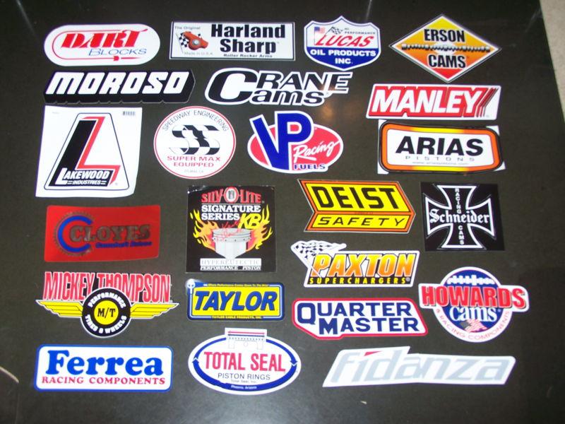  group of  full size hot rod and racing company stickers 