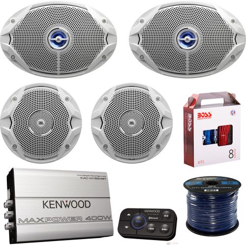 2x jbl 6x9&#034; coaxial marine speakers, 2x 6.5&#034; speakers, amplifier w/ install kit