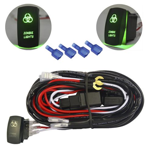 12v 40a led work zombie light lamp bar wiring harness kit on/off switch relay