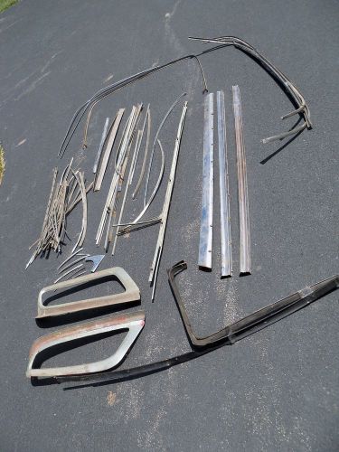 Large assort. stainless steel trim pieces,possibly ford,chevy,rambler,packard