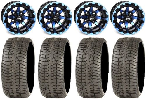 Sti hd6 blue/black golf wheels 12&#034; 215x40-12 tires yamaha