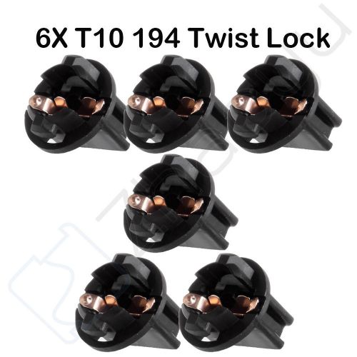 6x t10 194 1/2&#034; hole twist lock sockets fit speedometer temp gauges led light