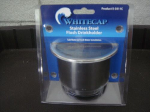 Whitecap flush cupholder with drain 304 stainless steel
