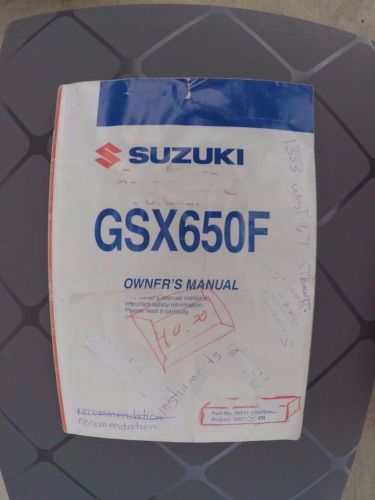Suzuki owner&#039;s manual - 2008 gsx650f gsx 650 650 f 99011-17h70-03a