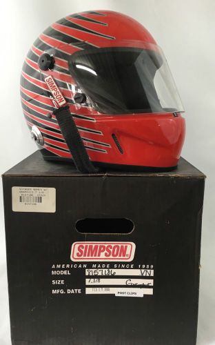 Simpson red voyager full face 7 1/8&#034;  helmet w/visor &amp; bag