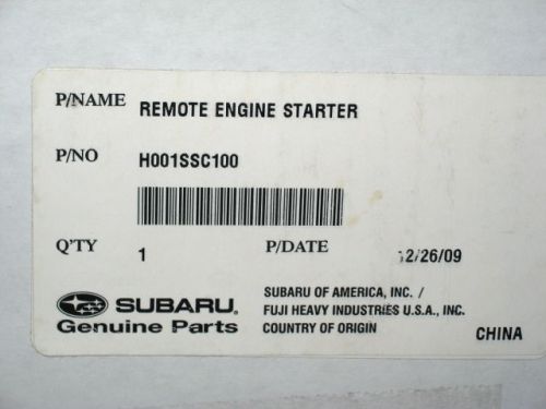 Subaru oem remote engine starter h001ssc100