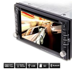 Double 2din in dash car stereo audio 6.2&#034; bluetooth radio cd dvd player sd/usb