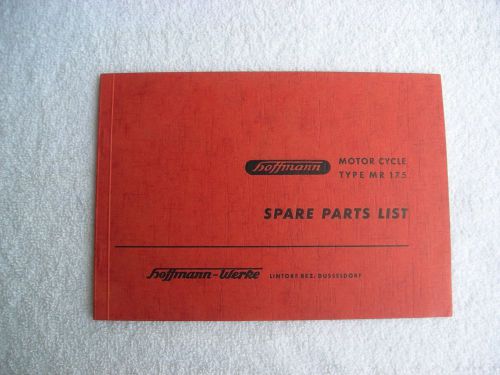 Hoffman german motorcycle spare parts list manual