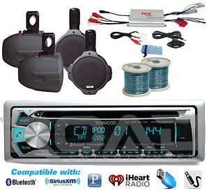 8&#034; marine speakers/wiring,marine amplifier,kenwood bluetooth usb cd marine radio