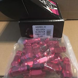 Gorilla: 20 anodized red aluminum racing wheel/lug nuts, open acorn, m12x1.25