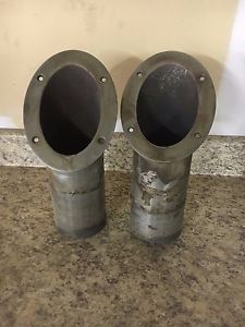 4 inch thru hull stainless steel exhaust tips pair - angled