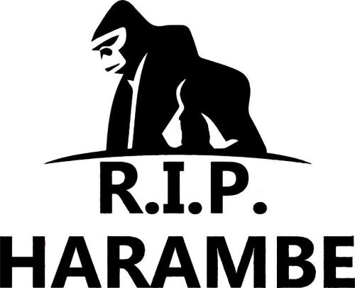 Rip harambe sticker black 4&#034;x3&#034;