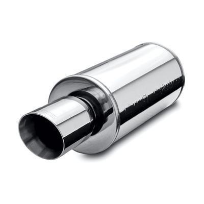 Magnaflow 14826 muffler with tip 2.25" inlet/4" outlet stainless polished ea