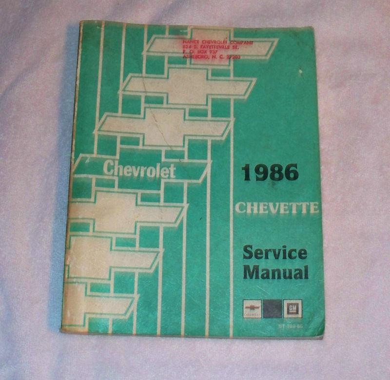 1986 chevrolet chevette service manual