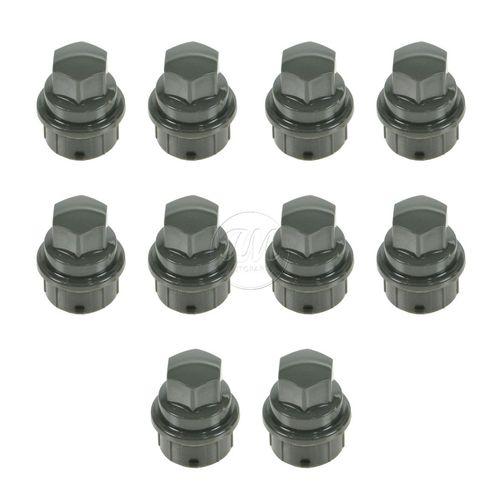 Wheel lug nut cap cover set of 10 for chevy olds pontiac gray m20-2.0 x 1.51