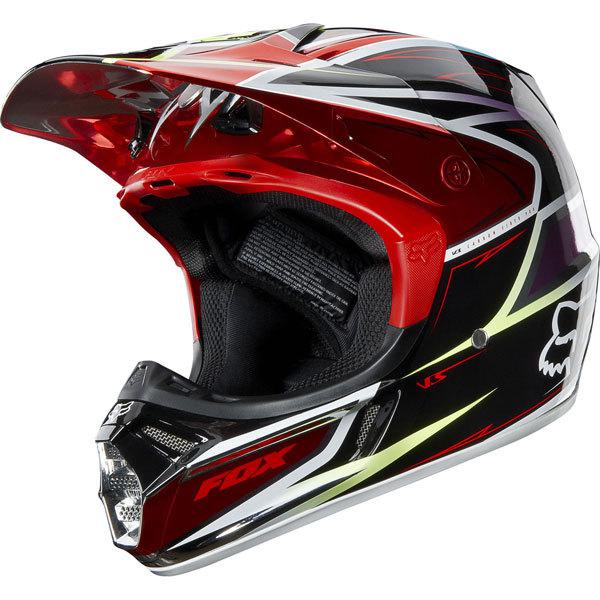 Red/black xl fox racing v3 race helmet 2013 model