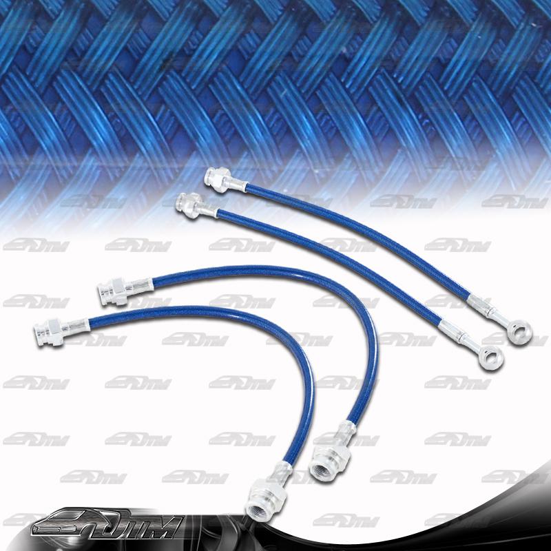2002-2010 bmw e60 / 63 / 64 m5/6 front & rear stainless steel brake lines blue