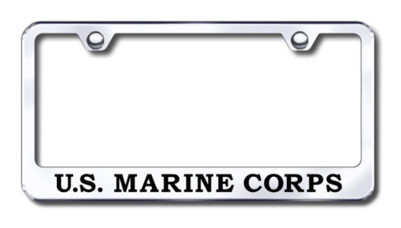 Us marine corps laser etched chrome license plate frame made in usa genuine
